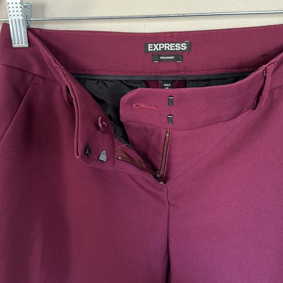 Express Low Rise Columnist Ankle Dress Pants - Burgundy - 0 Regular - Picture 10 of 14